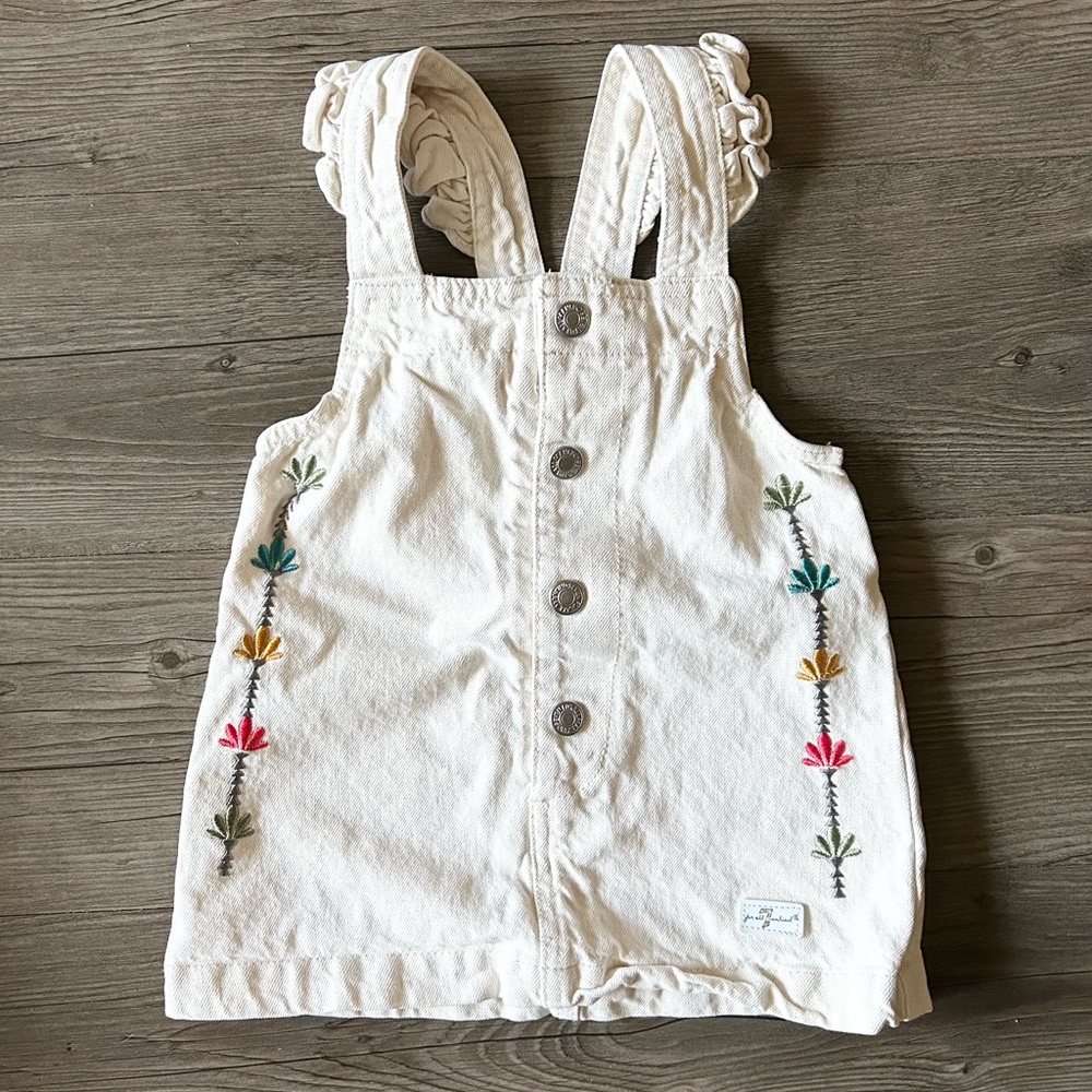 7 For All Mankind 100% Cotton Baby Girl Embroidered Button Dress Size 18 months